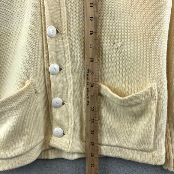Vintage Revere Cardigan Sweater Wool Cream Grandpa Grunge Kurt Cobain S - Picture 5 of 8